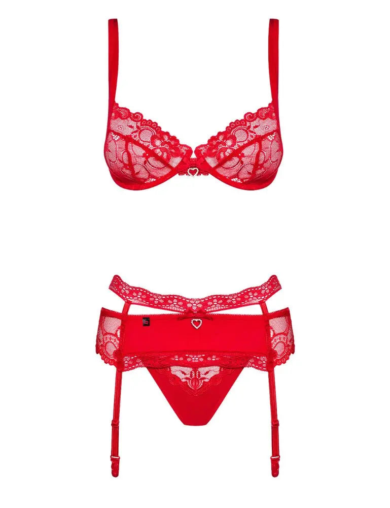Cheap Red Lace 3-piece Thong Panties